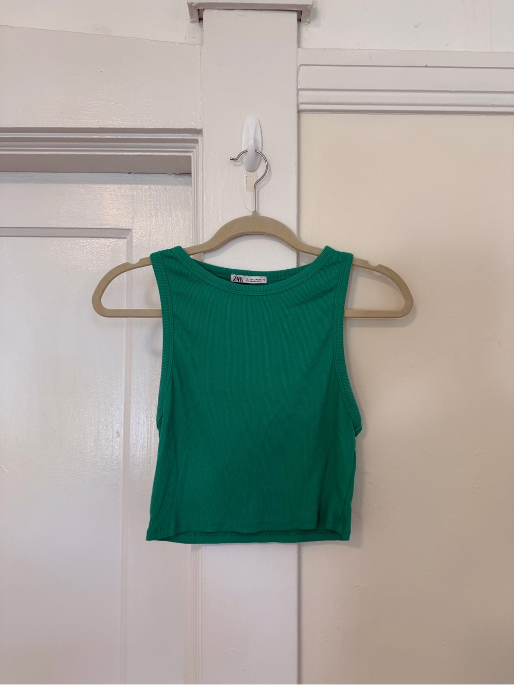 Zara Basic Rib Tank Top Green - Picture 4 of 6